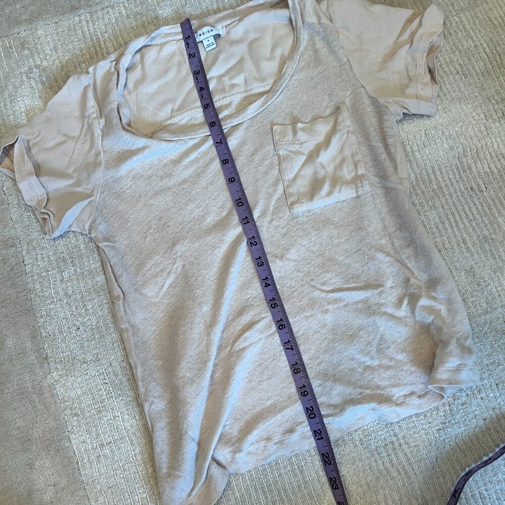 100% linen t-shirt (Reiss) in stone - Picture 7 of 10